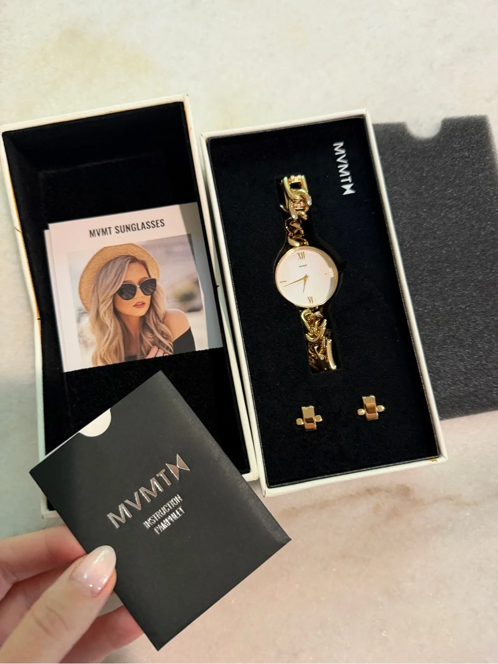 MVMT Gold Gala Chain Bracelet Watch
